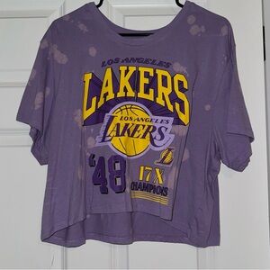 XXL purple Lakers cropped shirt NWOT